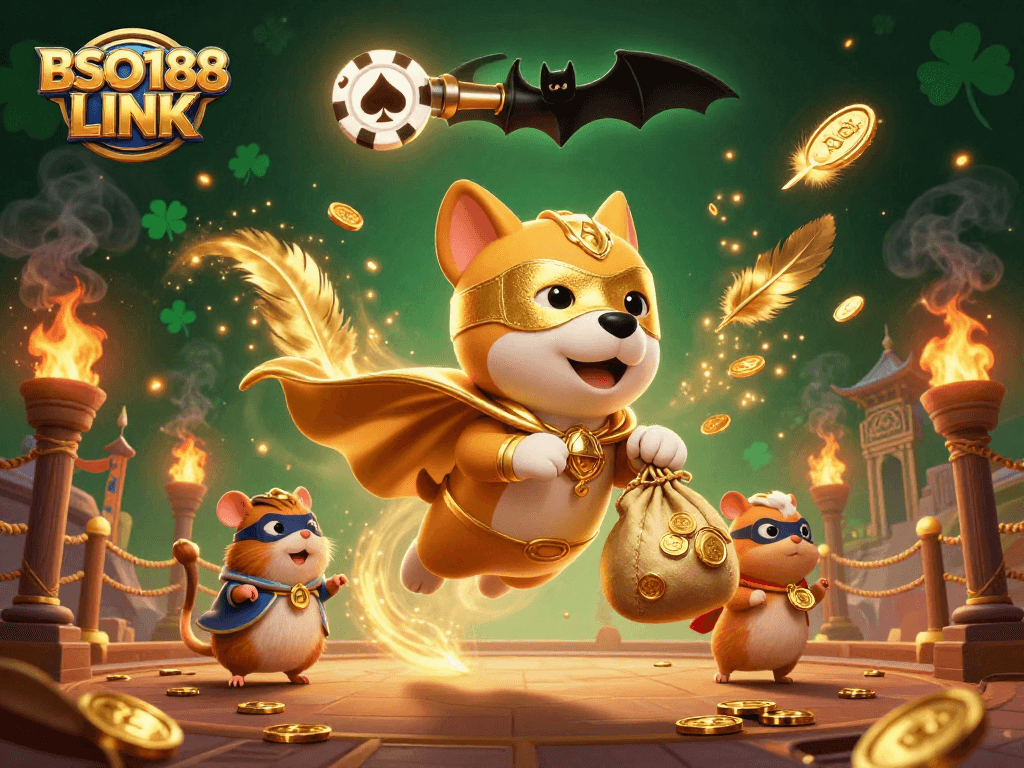 Engage with the thrill of BSO188 LINK in this vibrant casino adventure featuring a superhero dog.