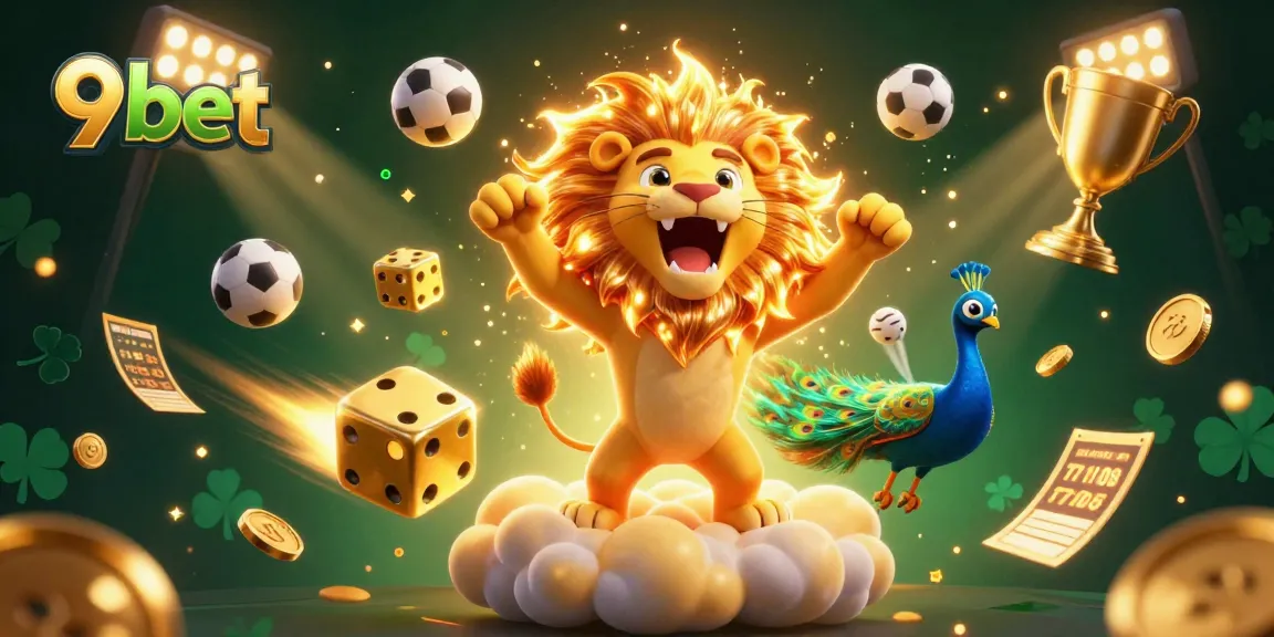 Bet dynamic sports actions with 9bet as showcased by a vibrant 3D casino illustration.