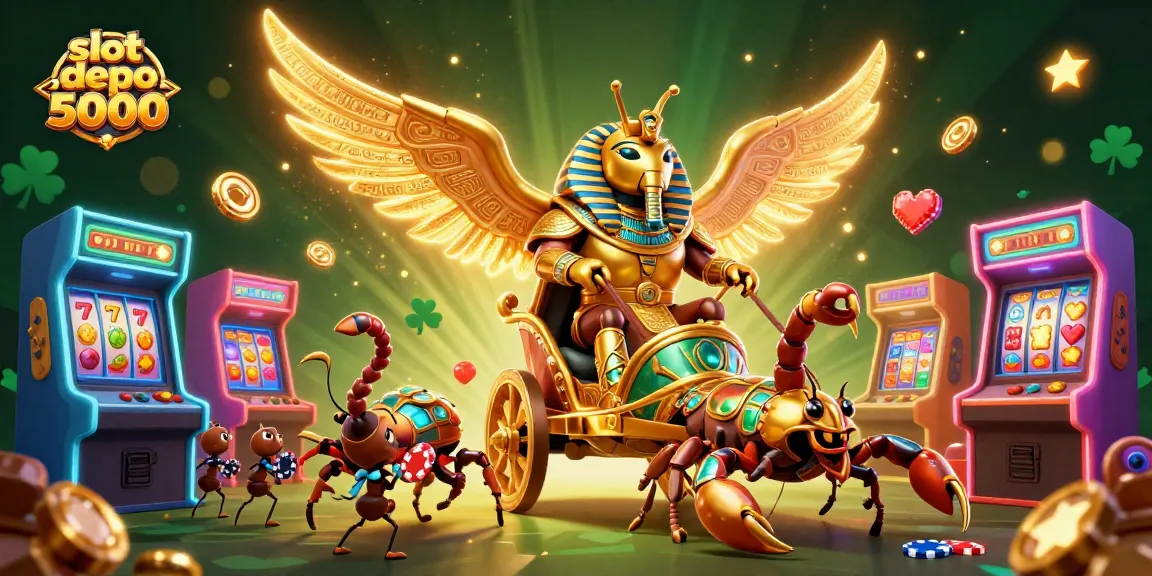 Experience thrilling wins at slot depo 5000 with fun characters in an exciting casino scene.