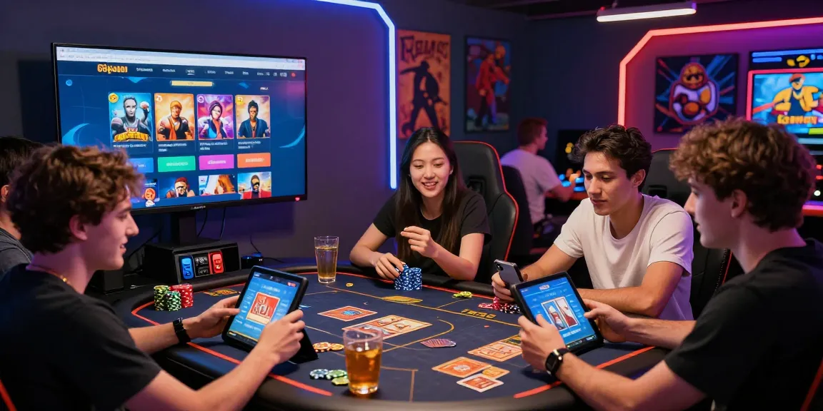 Players engaging with the 68gamebai platform in a lively gaming setting, showcasing excitement and camaraderie.