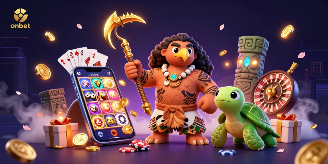 Experience onbet’s thrilling gaming atmosphere with vibrant 3D characters and dynamic casino elements.