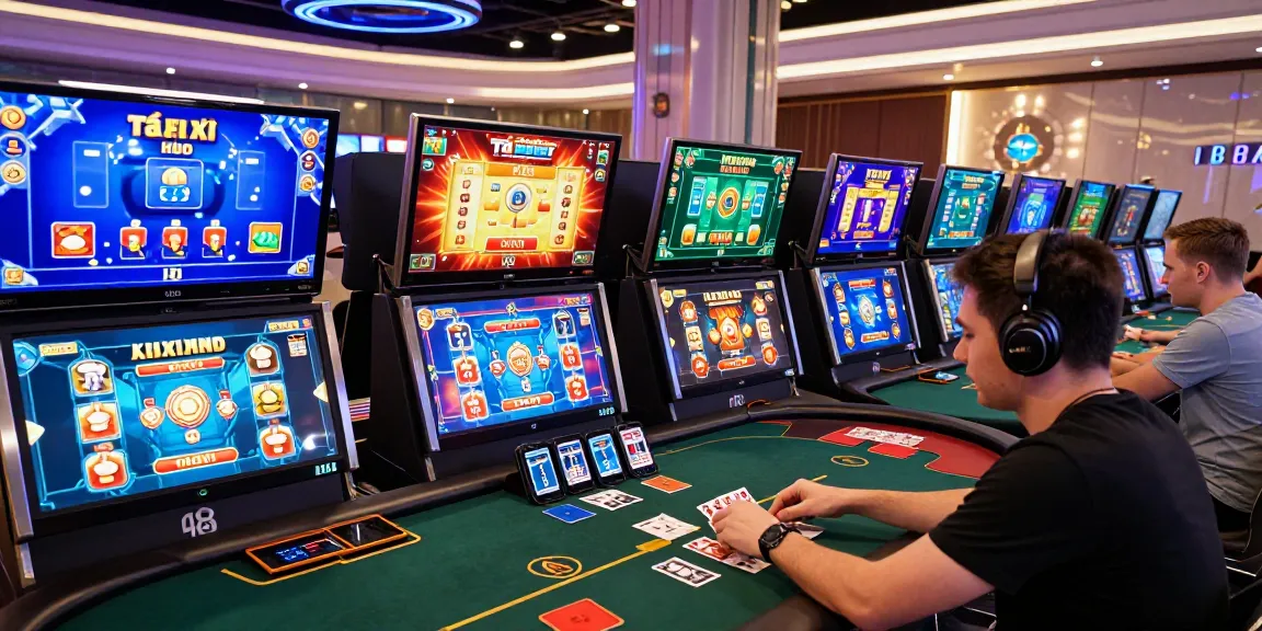 Players enjoying rikvip online gaming experience with vibrant visuals, celebrating wins.