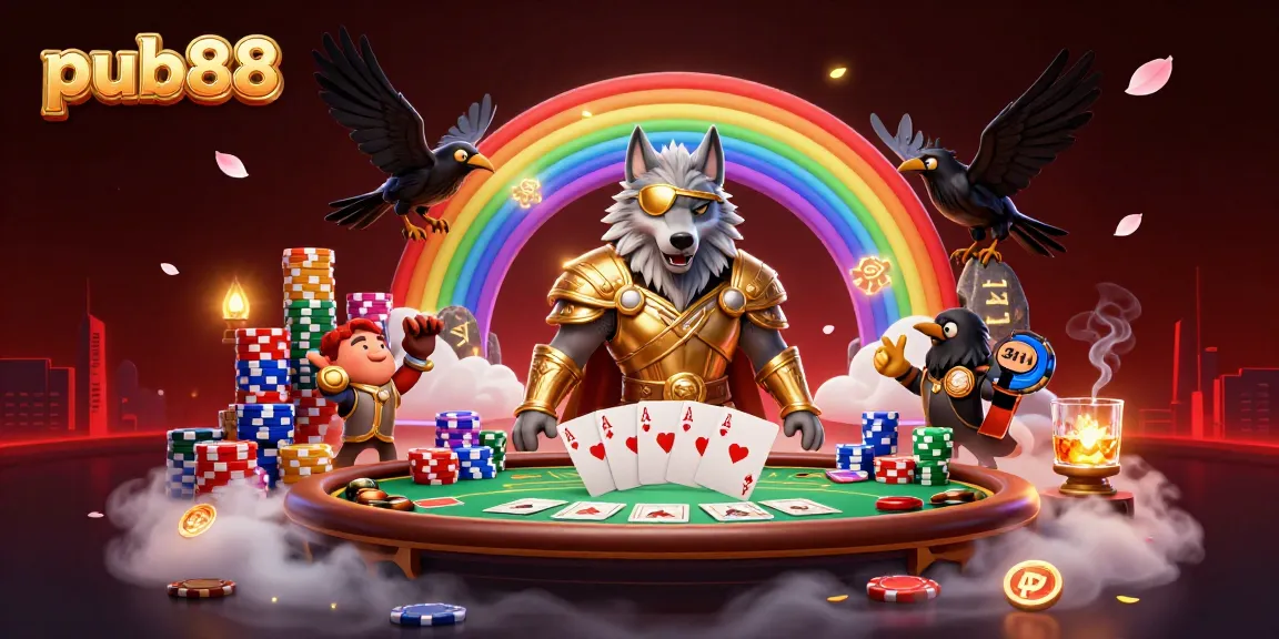 Experience thrilling gameplay at pub88 with Odin and mystical elements amid a vibrant casino