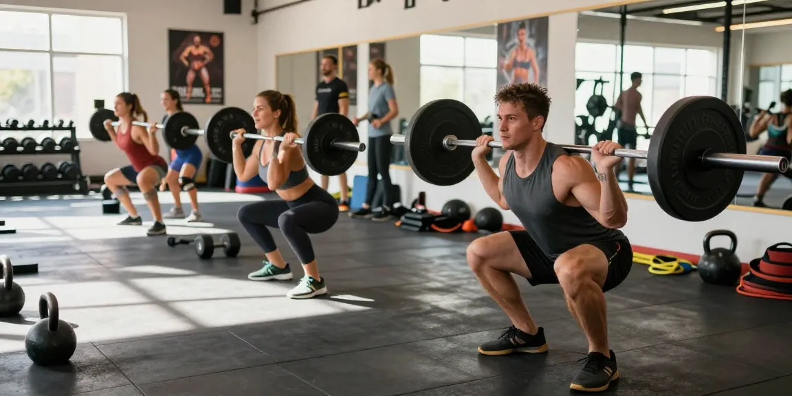 Bodybuilders training in a vibrant fitness studio highlighting the Anabolika Shop's dedication to muscle growth.
