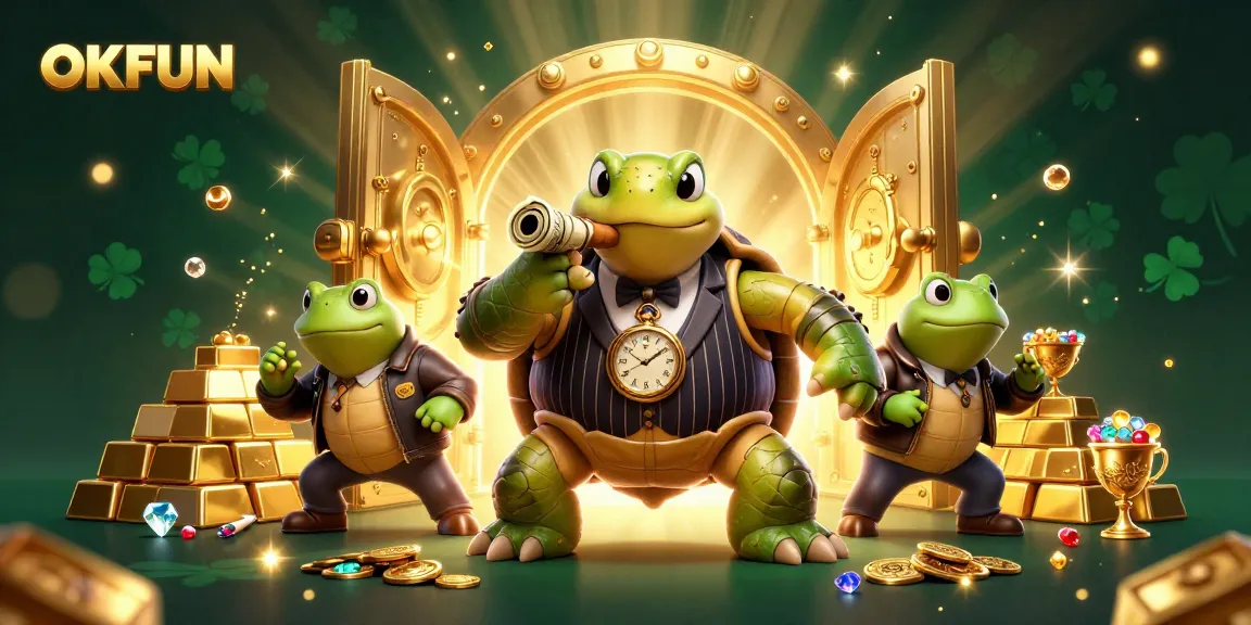 Experience excitement and winning opportunities at OKFUN, a vibrant online casino encapsulated in a detailed 3D illustration.