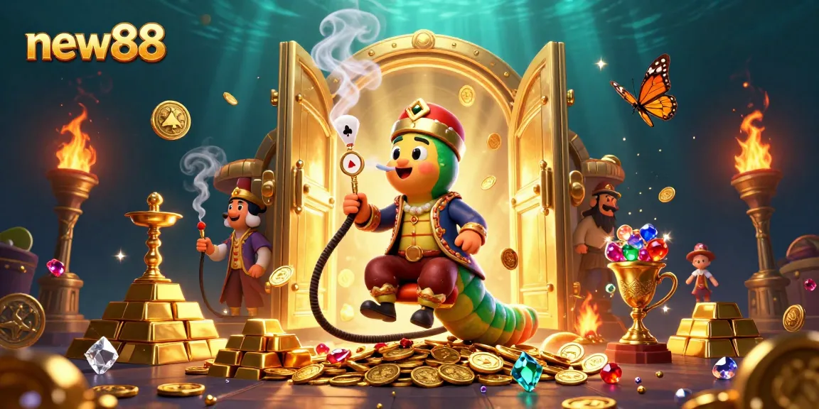 Experience thrilling gaming at new88 with a vibrant, dynamic casino scene full of treasures.