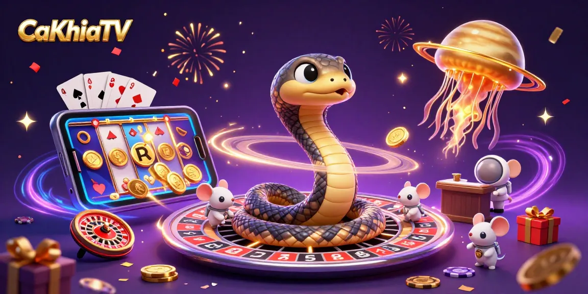 Engage with CaKhiaTV's thrilling cosmic casino featuring a Saturn roulette wheel.