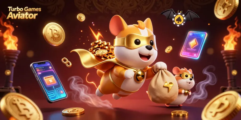 Engage with Turbo Games Aviator as a heroic dog and hamster duo soar through a vibrant casino world.