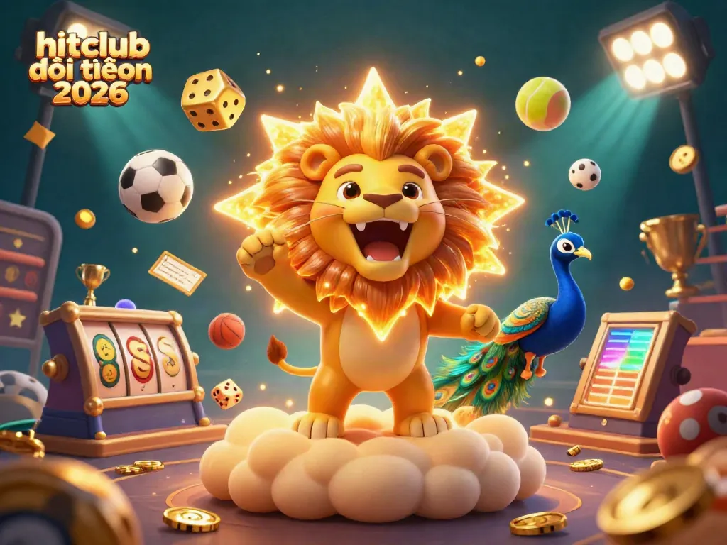 Experience the excitement of hitclub đổi thưởng 2026 with vibrant casino graphics and dynamic gaming elements.