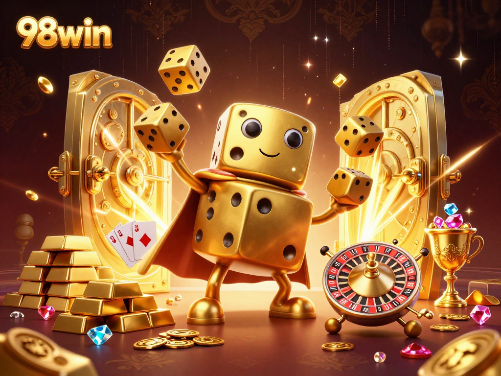 Experience thrilling gaming action at 98win with vibrant visuals and dazzling casino elements.