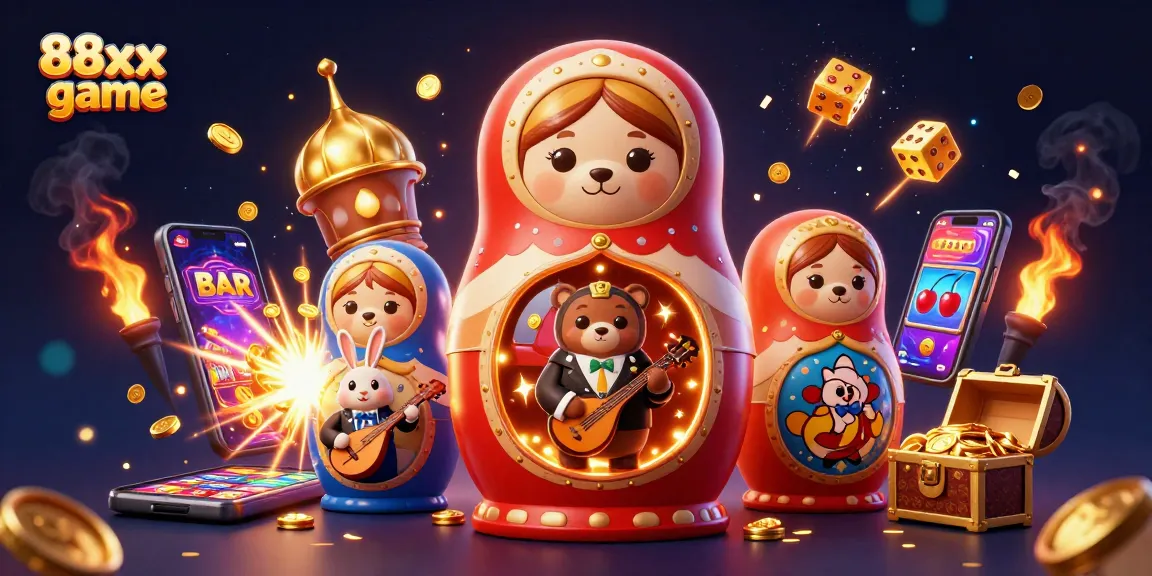 Experience the excitement of 88xx game with vibrant casino elements and colorful characters.
