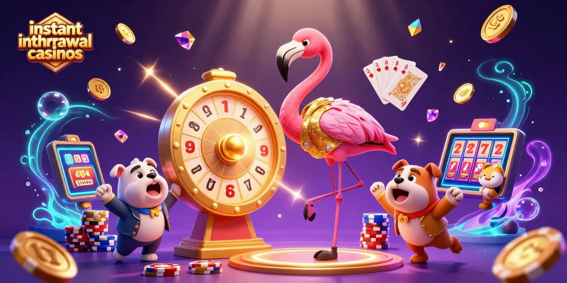 Engaging visuals of instant withdrawal casinos showcase exciting gameplay, winning combinations, and fun.