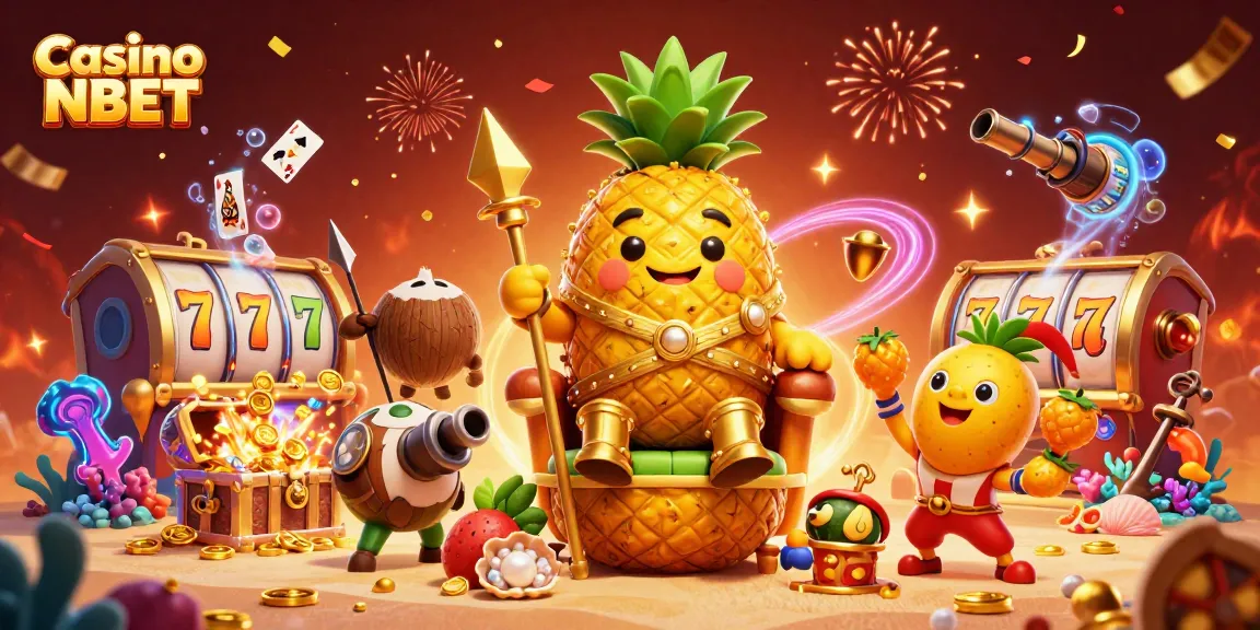 Experience Casino NBET with a vibrant 3D illustration of engaging characters and dynamic gaming elements.