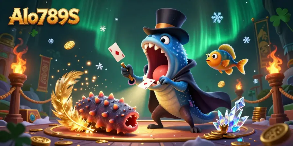 Engage with Alo789S in an immersive magic act featuring card tricks underwater with captivating characters.