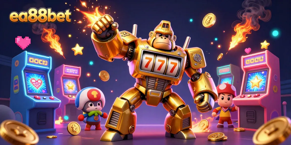 Experience ea88bet's thrilling gaming universe with dynamic 3D characters and casino elements.