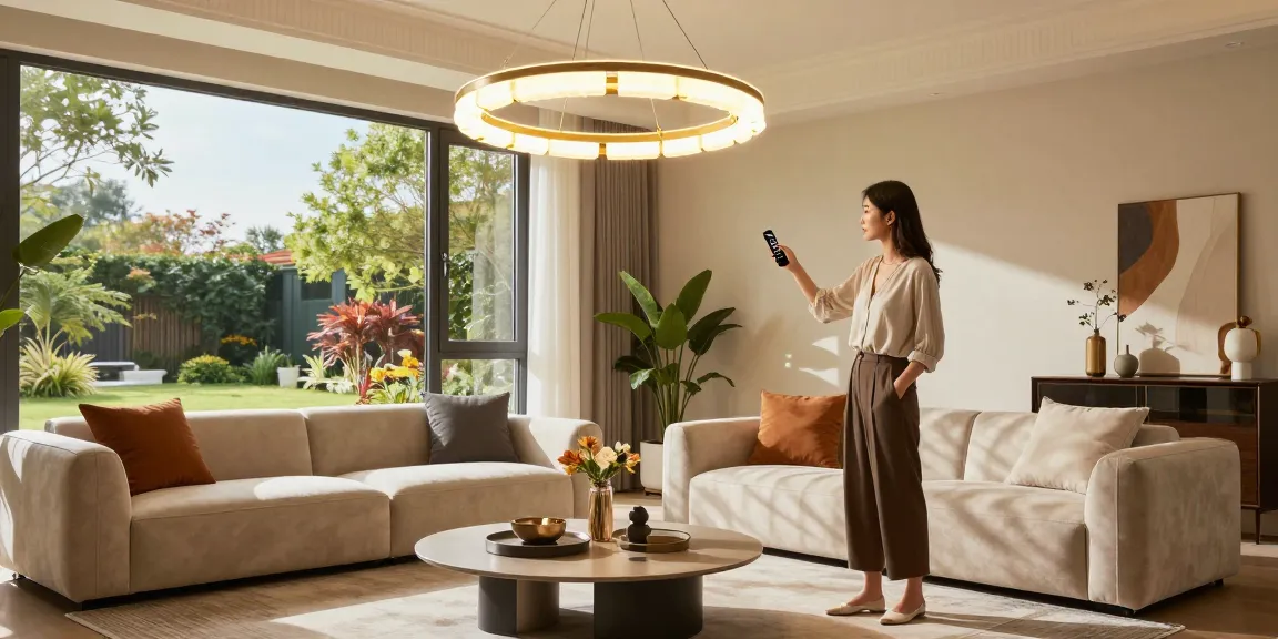Decor elegant cu candelabre LED care iluminează livingul modern.