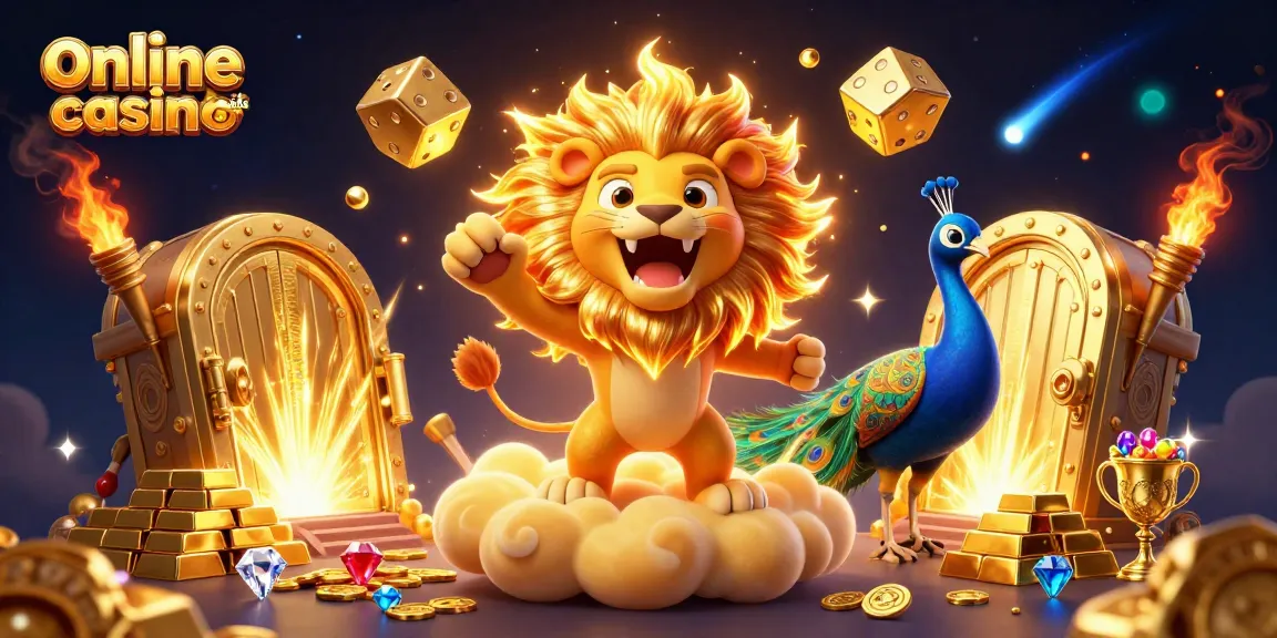 Experience the excitement of online casino Australia with vibrant 3D casino elements and characters.