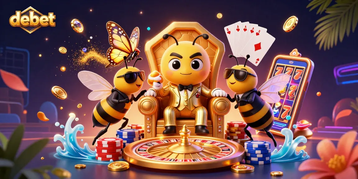 Engage in debet's thrilling atmosphere with a vibrant casino scene featuring a bumblebee mob boss.