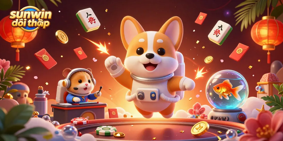 Experience thrilling gameplay at sunwin đổi thưởng with a vibrant casino scene featuring charming characters in zero gravity.